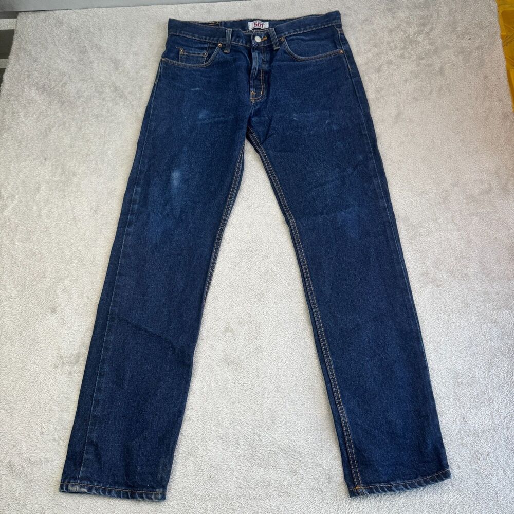 Levi's 501 Original Jeans Mens 32x32 Blue Denim Stretch Straight Leg Button-Fly